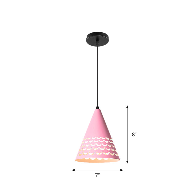 Macaron Pink Drop Pendant Light With Metal Shade - Ideal For Kitchen Dinette