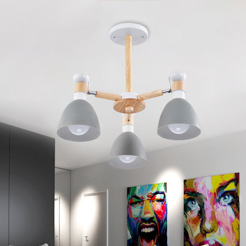 Modern Chic Pendant Lights: 3-Bulb Metal Hanging Lamp For Kids Bedroom