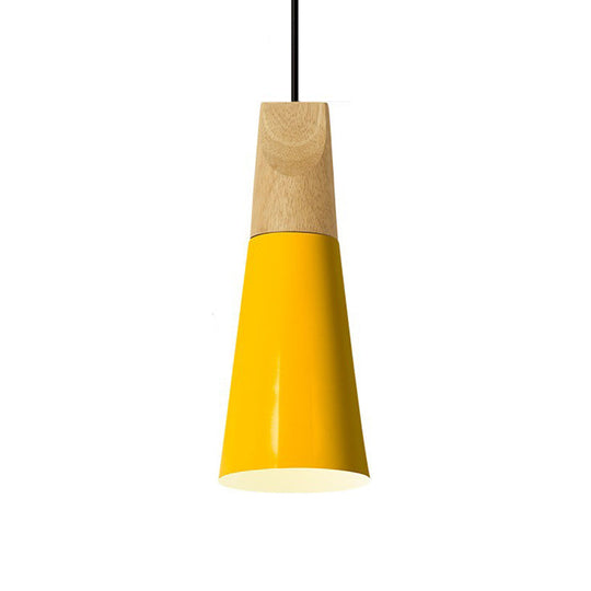 Harper - Mini Cone Suspension Lamp: Aluminum Macaron Single-Bulb Pendant Light