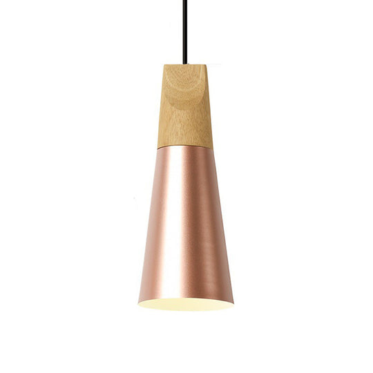 Harper - Mini Cone Suspension Lamp: Aluminum Macaron Single-Bulb Pendant Light