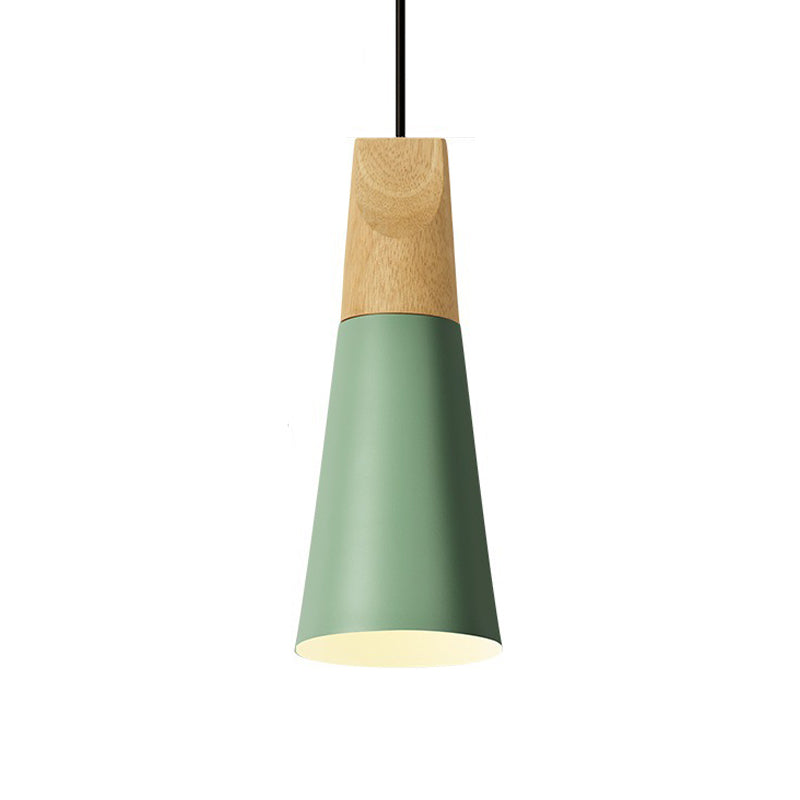 Harper - Mini Cone Suspension Lamp: Aluminum Macaron Single-Bulb Pendant Light