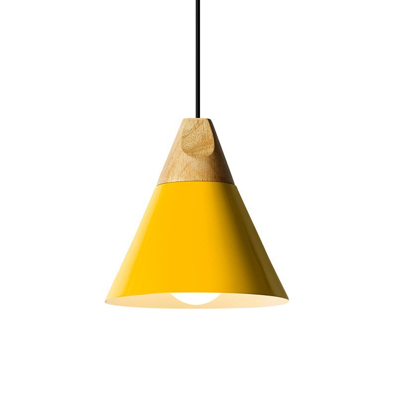 Harper - Mini Cone Suspension Lamp: Aluminum Macaron Single-Bulb Pendant Light