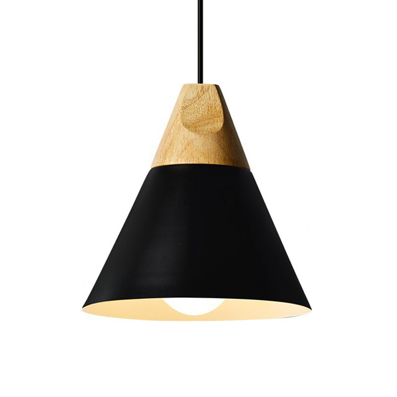 Harper - Mini Cone Suspension Lamp: Aluminum Macaron Single-Bulb Pendant Light