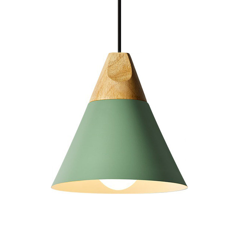 Harper - Mini Cone Suspension Lamp: Aluminum Macaron Single-Bulb Pendant Light