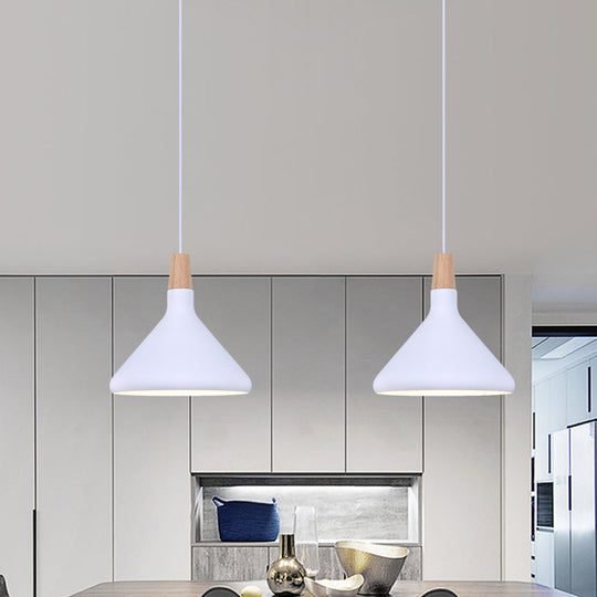 Macaron Aluminum Pendant Light - Flask Shape | Single Kitchen Dinette Drop Lamp In Gold/Blue/Pink &