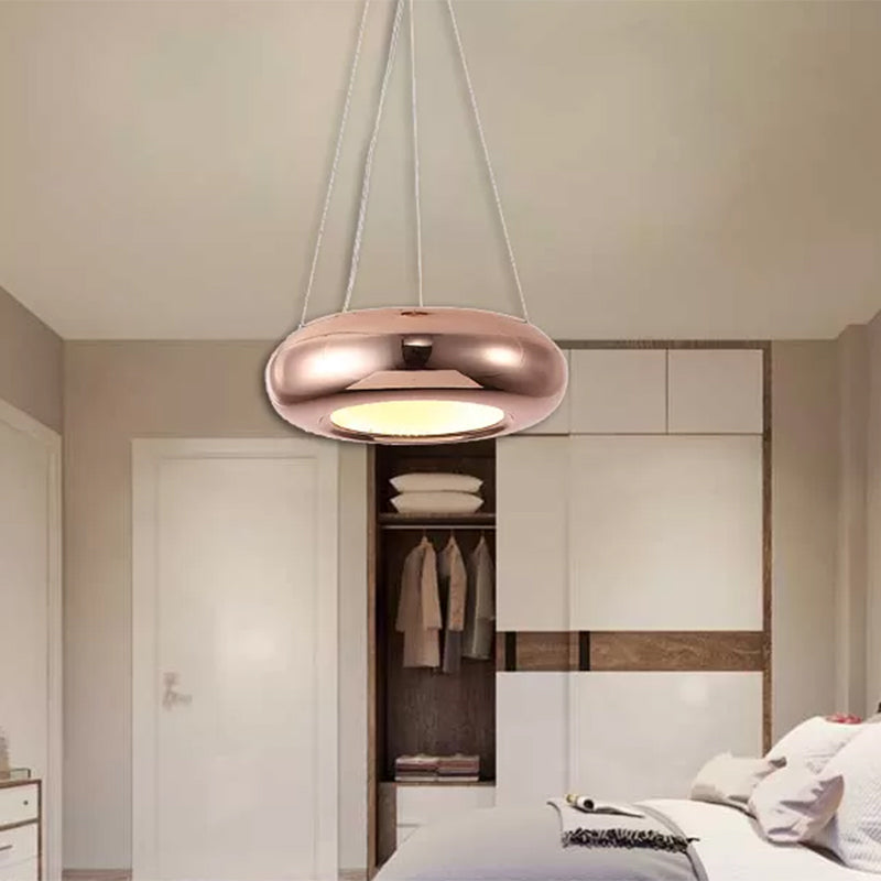 Modern Led Donut Iron Ceiling Lamp - 1/3/5 Lights Black/Rose Gold Chandelier Pendant Adjustable