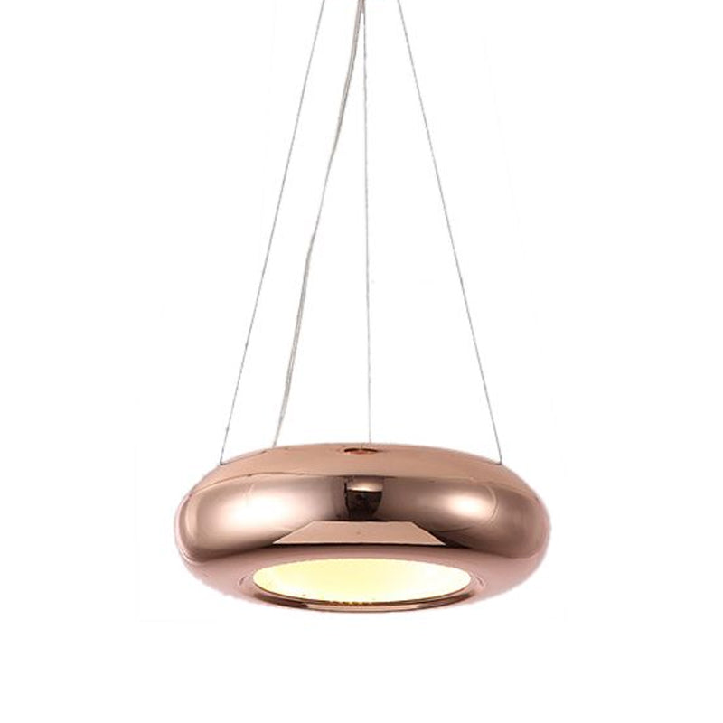 Modern Led Donut Iron Ceiling Lamp - 1/3/5 Lights Black/Rose Gold Chandelier Pendant Adjustable