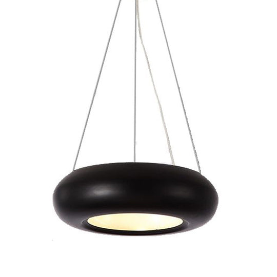 Modern Led Donut Iron Ceiling Lamp - 1/3/5 Lights Black/Rose Gold Chandelier Pendant Adjustable