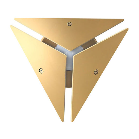 Modern Triangle Metal Wall Sconce Light In Gold/Black/White - Warm/White Led Ideal For Corridor