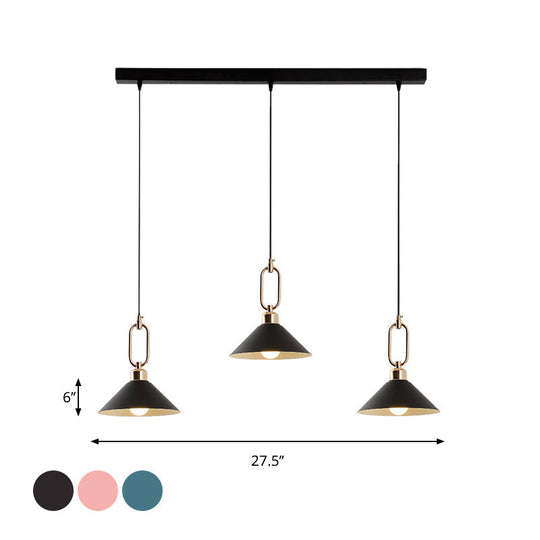 Colorful Cone Hanging Light Macaron Pendant Ceiling Lamp For Dining Table