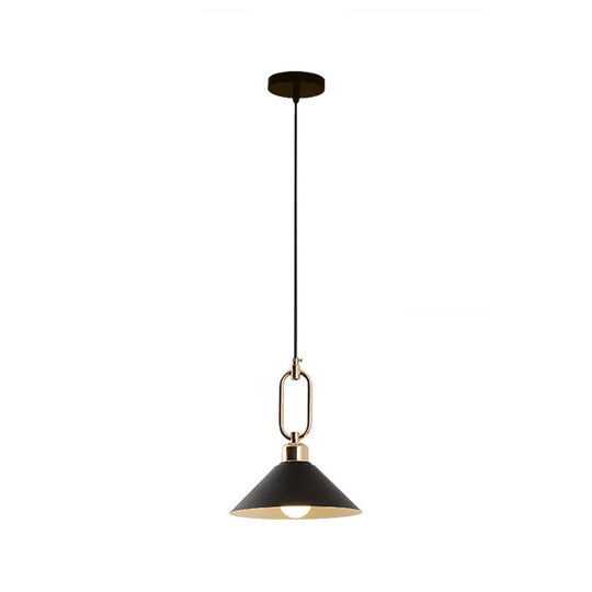 Colorful Cone Hanging Light Macaron Pendant Ceiling Lamp For Dining Table 1 / Black