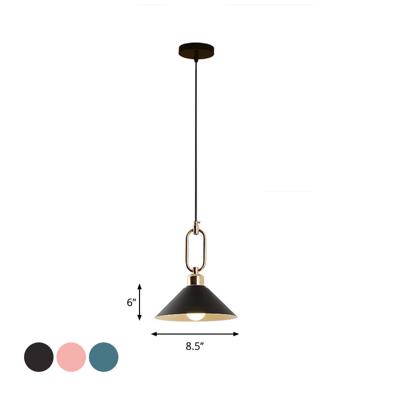 Colorful Cone Hanging Light Macaron Pendant Ceiling Lamp For Dining Table