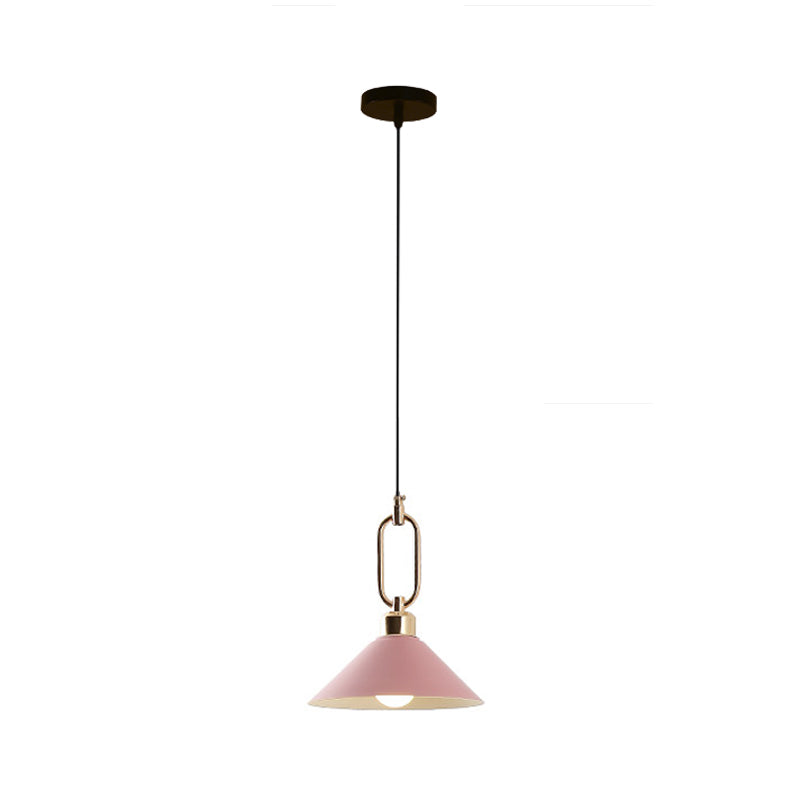 Colorful Cone Hanging Light Macaron Pendant Ceiling Lamp For Dining Table