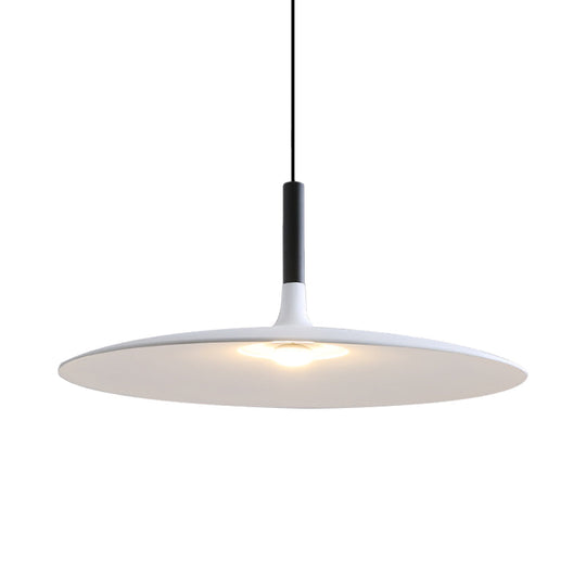 Aluminum Hanging Light: Nordic Design 1-Light Pendant For Dining Room - White/Orange/Grey