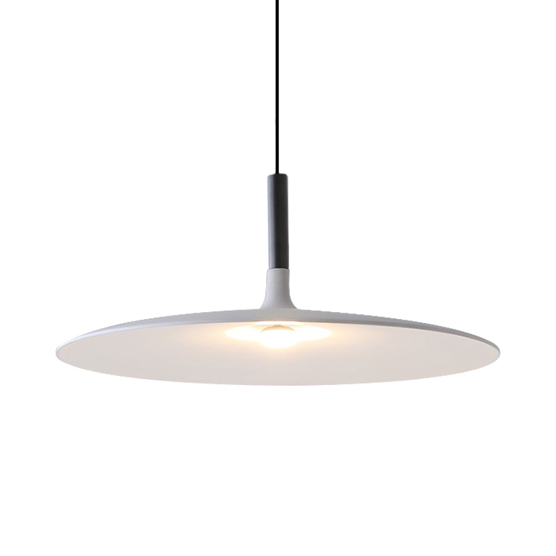 Aluminum Hanging Light: Nordic Design 1-Light Pendant For Dining Room - White/Orange/Grey