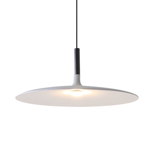 Aluminum Hanging Light: Nordic Design 1-Light Pendant For Dining Room - White/Orange/Grey