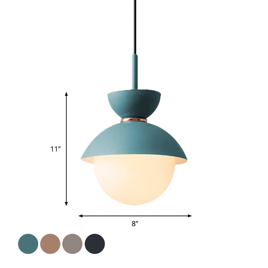 Opal Glass Hourglass Pendant Light With 1 Bulb - Ideal For Restaurants Available In Blue Pink And