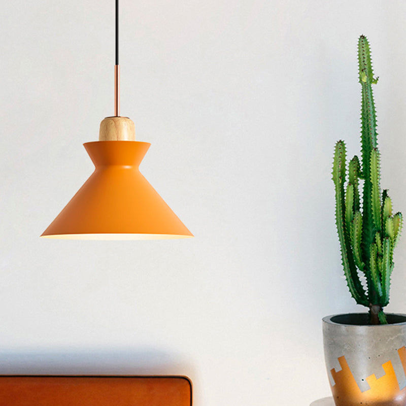 Macaron Pendant Lamp - 1-Light Pink/White/Black Cone/Bowl/Bell Hanging Ceiling Fixture With Iron