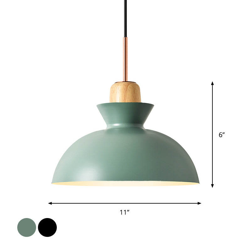 Macaron Pendant Lamp - 1-Light Pink/White/Black Cone/Bowl/Bell Hanging Ceiling Fixture With Iron