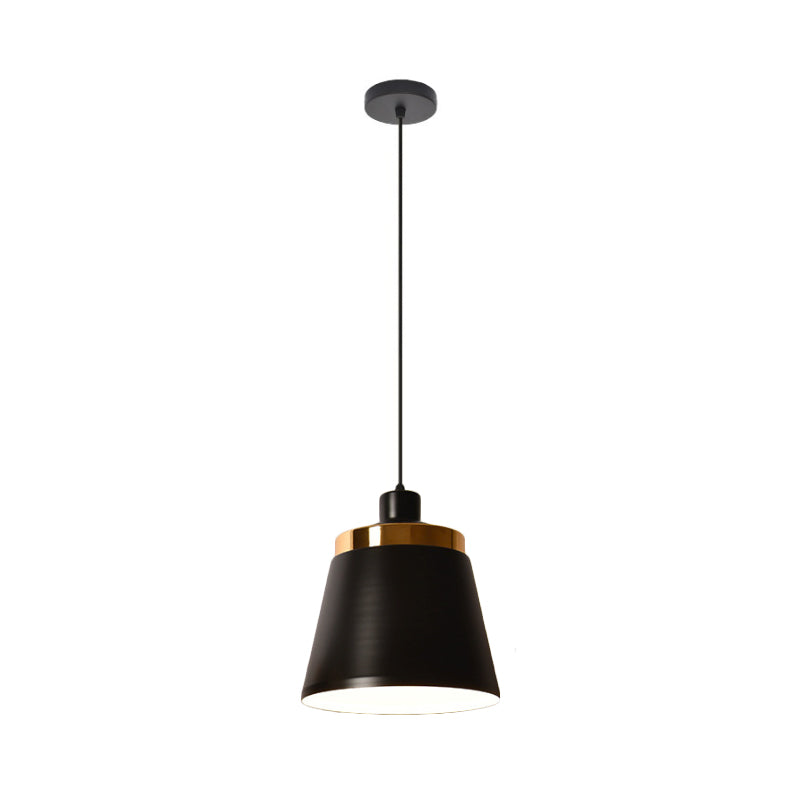 Macaron Aluminum Conical Pendant Light Fixture-1 Black/White Ceiling Lamp