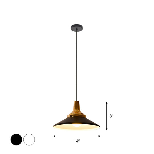 Macaron Aluminum Conical Pendant Light Fixture-1 Black/White Ceiling Lamp