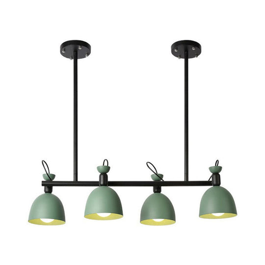 Swivelable Macaron Island Pendant In Grey/Blue/Green For Dining Room With 4/6 Bulbs