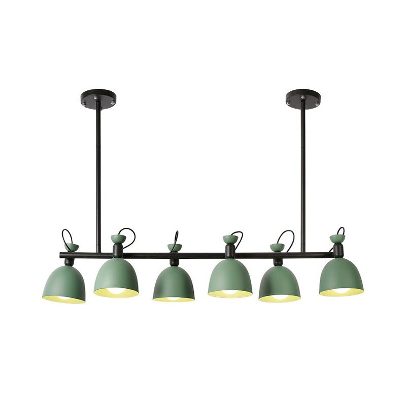 Swivelable Macaron Island Pendant In Grey/Blue/Green For Dining Room With 4/6 Bulbs