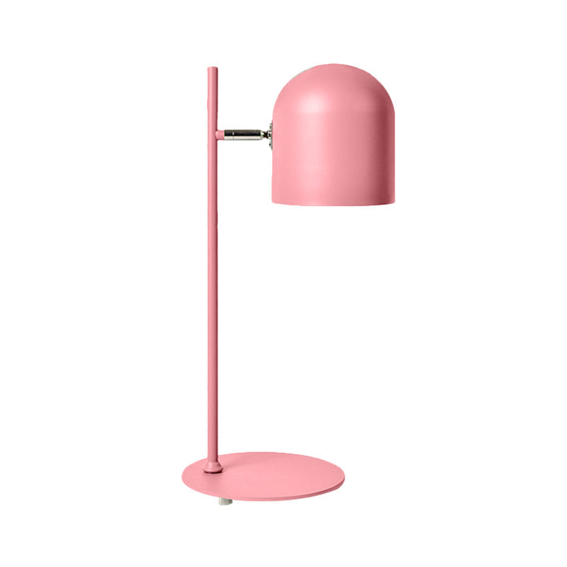 Kids Study Lamp: Cloche Shade Aluminium Macaron Night Light In Pink/Blue/Green With Pivot Joint