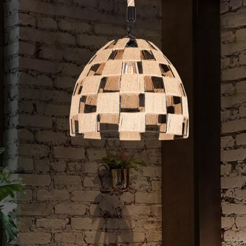 Brown Pinecone Pendant Light with Cottage Hollow Design - Ceiling Suspension Lamp