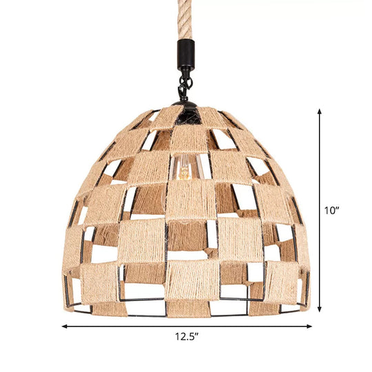 Brown Pinecone Pendant Light with Cottage Hollow Design - Ceiling Suspension Lamp