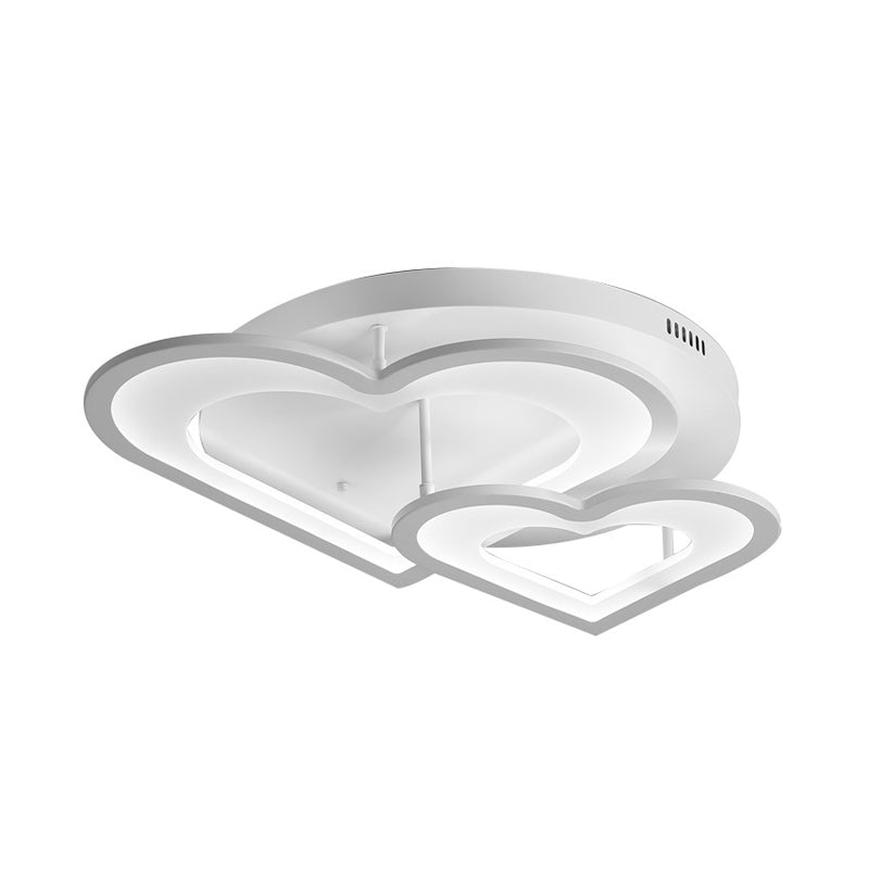 White Acrylic Loving Heart LED Ceiling Mount Light - Modern Dining Room & Hallway Lamp