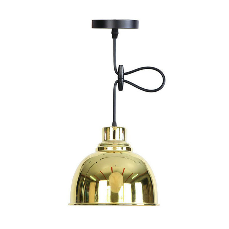 Vintage Gold Iron Pendant Light Kit - Bell/Cone/Trumpet Design, 1 Head Down Lighting for Living Room with Vent Hole