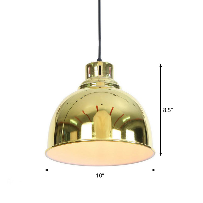 Vintage Gold Iron Pendant Light Kit - Bell/Cone/Trumpet Design, 1 Head Down Lighting for Living Room with Vent Hole