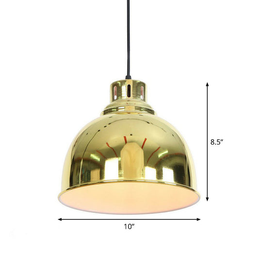 Vintage Gold Pendant Light With Single Head And Vent Hole - Perfect For Living Room Down Lighting