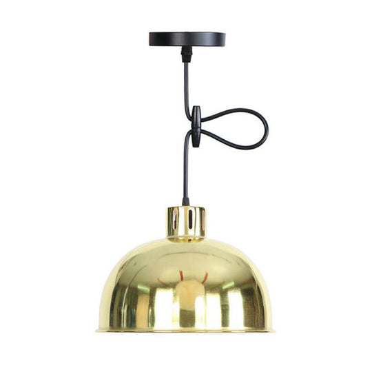 Vintage Gold Iron Pendant Light Kit - Bell/Cone/Trumpet Design, 1 Head Down Lighting for Living Room with Vent Hole