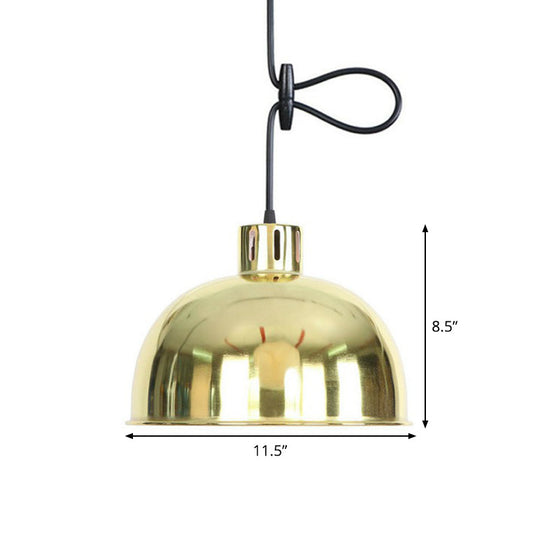 Vintage Gold Iron Pendant Light Kit - Bell/Cone/Trumpet Design, 1 Head Down Lighting for Living Room with Vent Hole