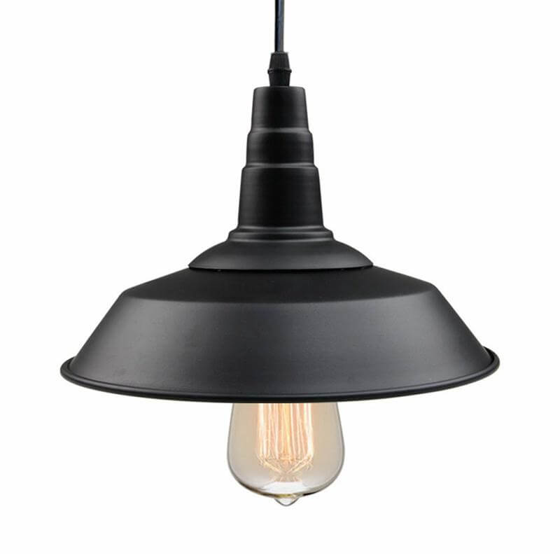 Restaurant Pendant Light: Countryside Black Metal Hanging Barn Ceiling Lamp - 1 Bulb