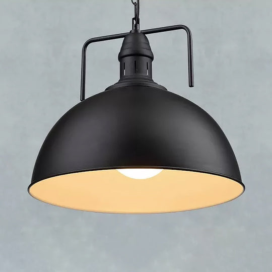 Black Iron Industrial Pendant Light With Vent - Perfect For Restaurants