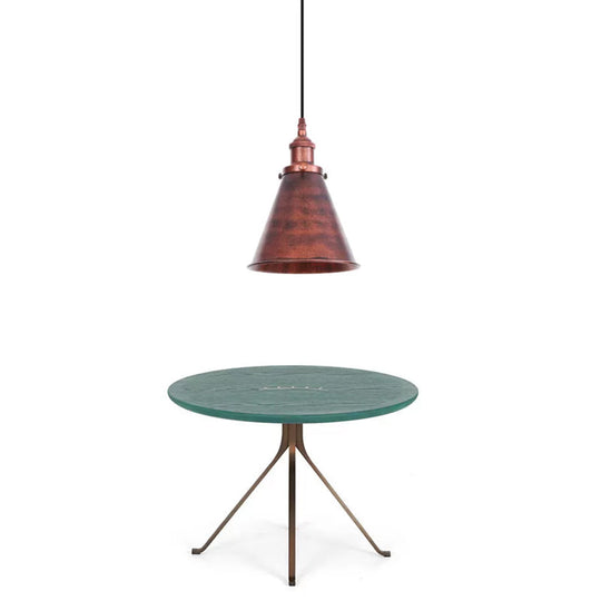 Industrial Horn Shaped Pendant Light in Rust/Copper/Brass - 1-Light Bedside Fixture