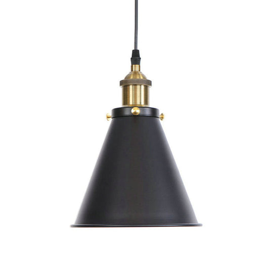 Industrial Horn Shaped Pendant Light in Rust/Copper/Brass - 1-Light Bedside Fixture