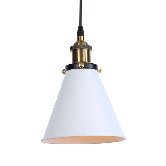 Industrial Horn Shaped Pendant Light in Rust/Copper/Brass - 1-Light Bedside Fixture