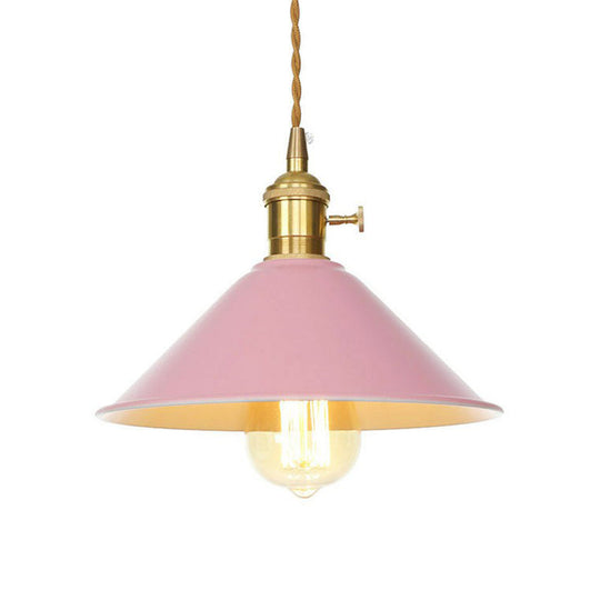 Nordic Barn-Style Pendant Light with Colorful Iron Shade – Perfect for Kitchen and Bar