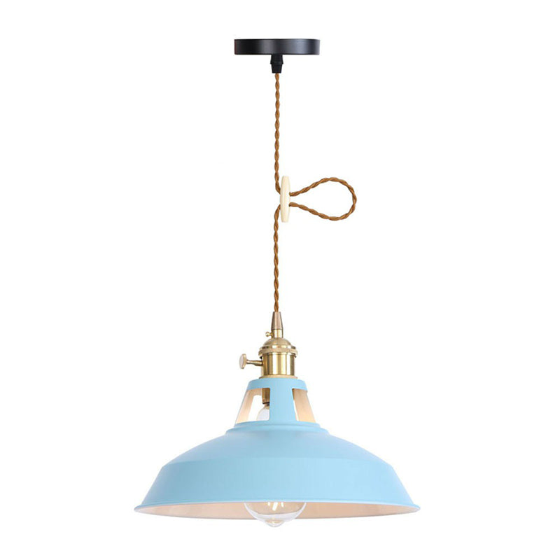 Nordic Barn-Style Pendant Light with Colorful Iron Shade – Perfect for Kitchen and Bar