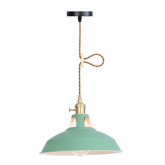 Nordic Barn-Style Pendant Light with Colorful Iron Shade – Perfect for Kitchen and Bar