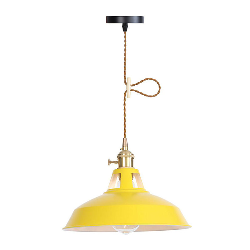 Nordic Barn-Style Pendant Light with Colorful Iron Shade – Perfect for Kitchen and Bar