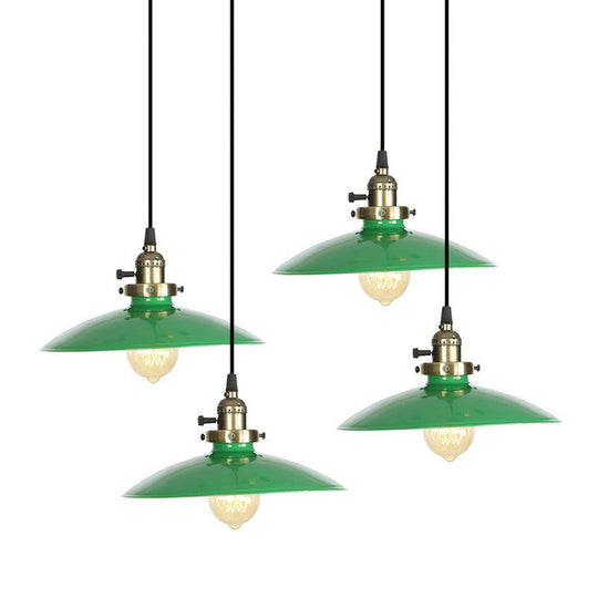 Green Iron Pendant Light - Loft Style Suspended Fixture