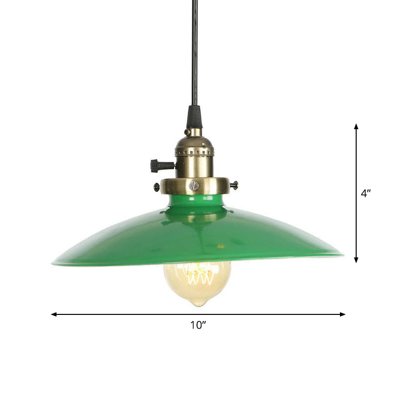 Green Iron Pendant Light - Loft Style Suspended Fixture