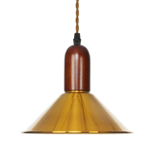 Antiqued Iron Ceiling Pendant Light With Bronze Disc Dome And Cone Finishes - Ideal For Dining Rooms