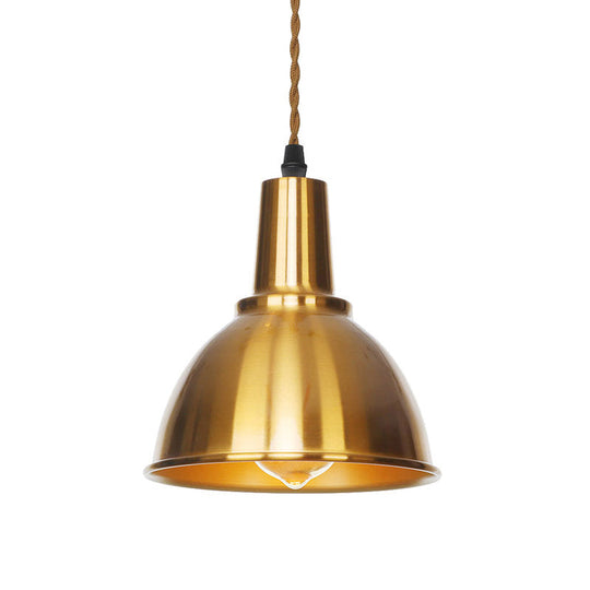 Antiqued Iron Ceiling Pendant Light With Bronze Disc Dome And Cone Finishes - Ideal For Dining Rooms