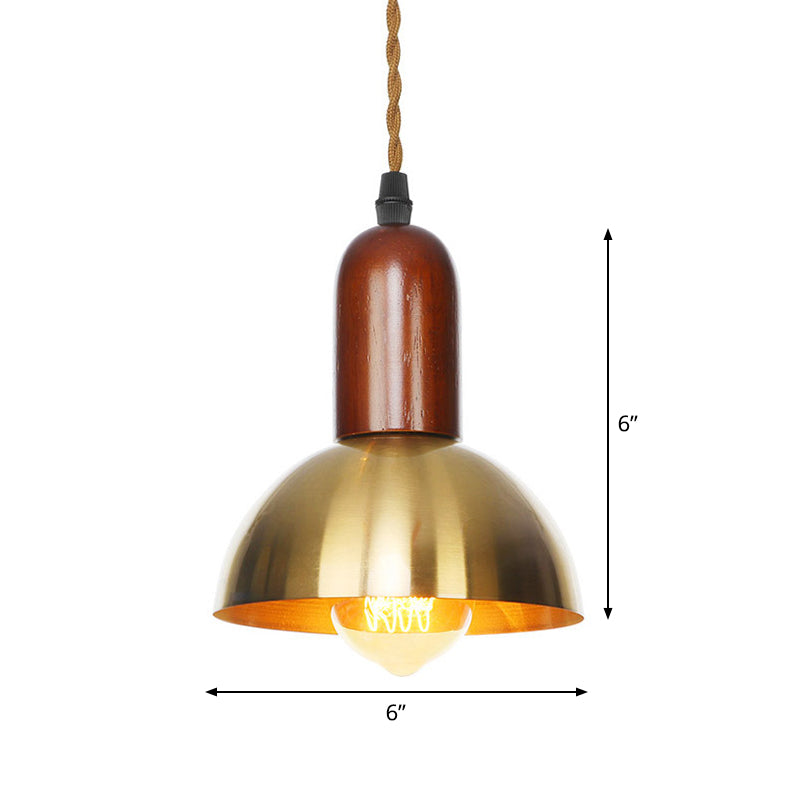 Antiqued Iron Bronze Ceiling Pendant Light - Disc/Dome/Cone Design, Single-Bulb, Ideal for Dining Room